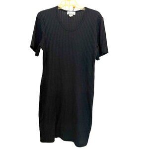 Vintage Lerners Ribbed Little Black Dress Large